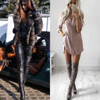 Эти стильные ботфорты. С чем носить