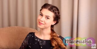 Прическа с двумя косами и хвостом