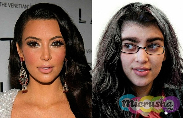 Ким Кардашьян без макияжа