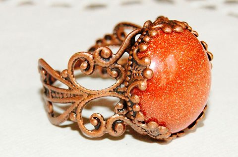 кольцо с авантюрином